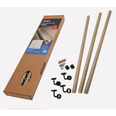 Rothley Baroque Handrail Kit (3 x 1.2 Metre), Drift Wood With Matt Black Connectors - KDMB3600 DRIFT WOOD WITH MATT BLACK CONNECTORS