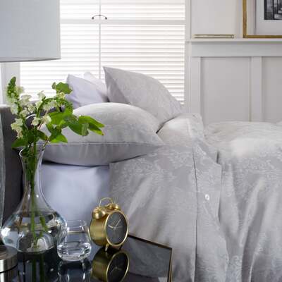 Cotton Rich Silver Grey - Extra Large Single Duvet Cover Set
