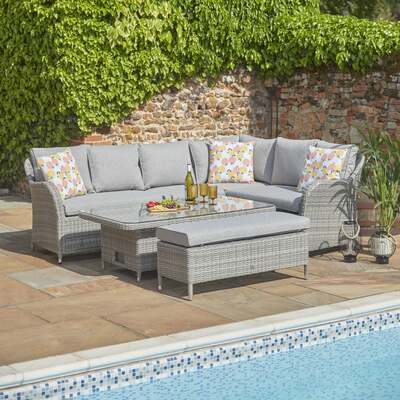 LG Monte Carlo Stone Modular Sofa Set With Height Adjustable Table and Reclining Corner
