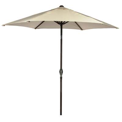 Bracken Outdoors 2.5m 38mm Aluminium Pole Round Cream Garden Parasol