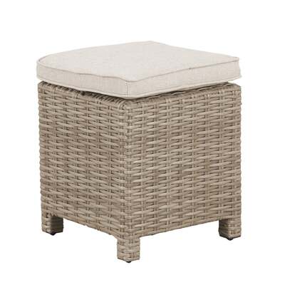 Kettler Palma Oyster Wicker Stool with Weatherproof Cushions