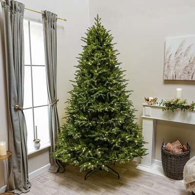 Winchester Fir Artificial Pre-Lit PE Christmas Tree 6.5FT, 7.5FT, 8.5FT, 7.5ft (2.3m)