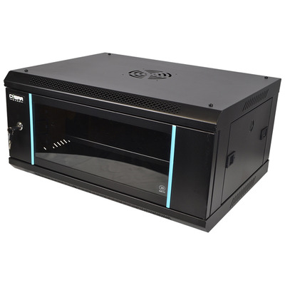 19" 4U Metal Rack Cabinet with Glass Door 450mm Deep Wall or Floor Mount