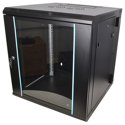 19" 6U Metal Rack Cabinet with Glass Door 550mm with Hinged Back Door