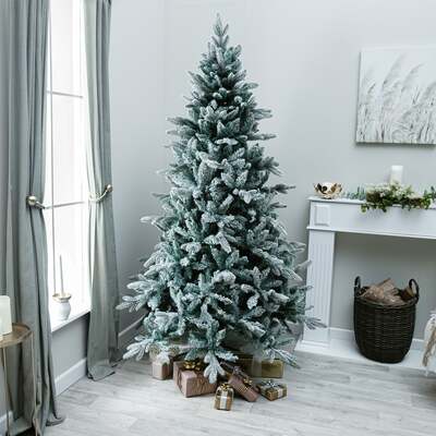 Chatsworth Artificial Frosted PE/PVC Christmas Tree 6FT, 7FT, 7ft (2.1m)
