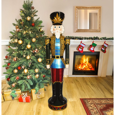 5ft Traditional Christmas Nutcracker Soldier with LED Lights