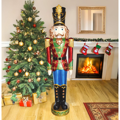 5.5ft Traditional Christmas Nutcracker Soldier - Multi-Coloured with LED Lights