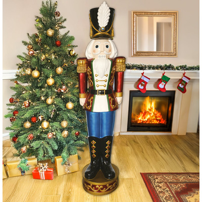 5.5ft Traditional Christmas Nutcracker Soldier - Red, White and Blue with LED Lights