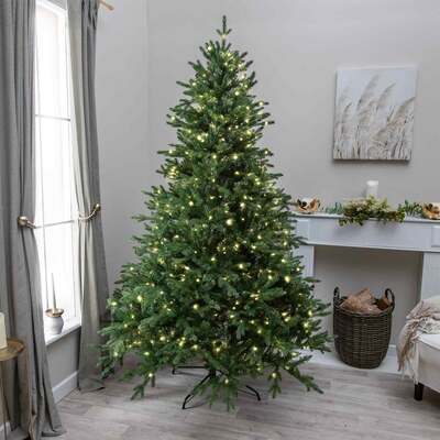 Hardwick Artificial Pre-Lit Green PE/PVC Christmas Tree 6FT, 7FT, 6ft (1.8m)