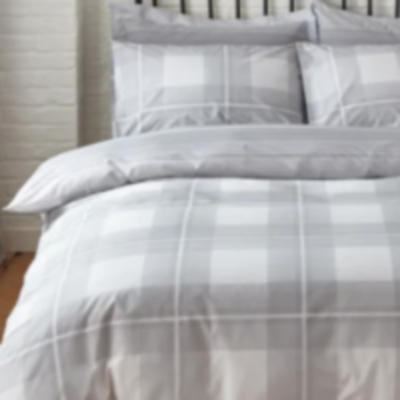 Polycotton Grey & White Stripes & Checks - Extra Large Single Duvet Cover Set