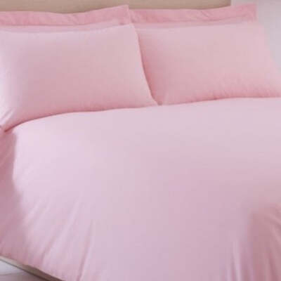 Polycotton Pink Slightly Marked - Extra Large Single Duvet Cover Set