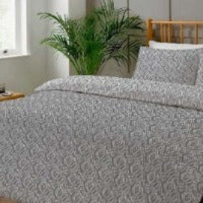 Student Bedding Set Single Pack- Patterns & Florals - Geo Diamond Grey