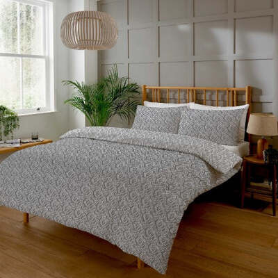 Polycotton Geo Diamond Grey - Extra Large Single Duvet Cover Set