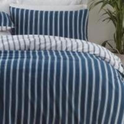 Student Bedding Set - Stripes & Checks - Harvard Navy Stripe
