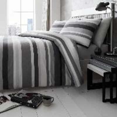 Student Bedding Set - Stripes & Checks - Monochrome Stripe