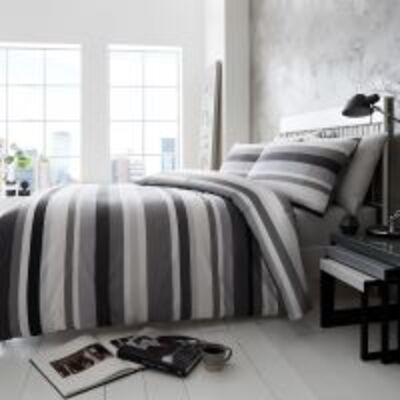 Student Bedding Set Twin Pack - Stripes & Checks - Monochrome