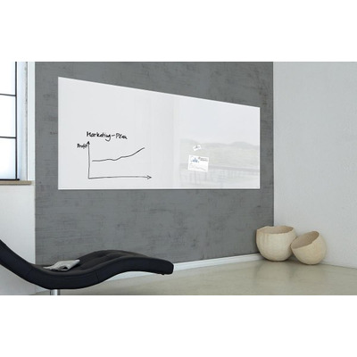 'Artverum' Magnetic Glass Noticeboard 200 x 100cm SUPER WHITE