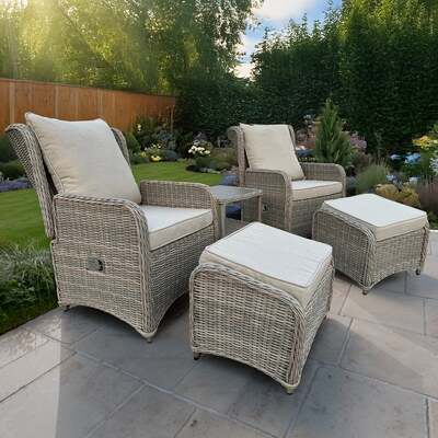 Bracken Outdoors Richmond Rattan Duo Recliner Garden Furniture Set, Mid May 2025