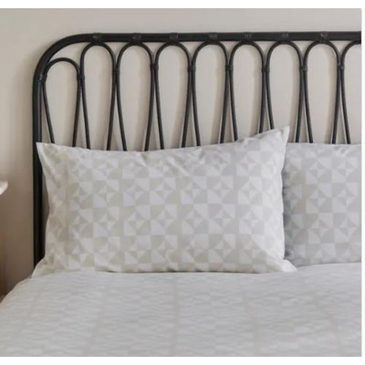 Polycotton Scandi Geo Grey Reverse Teal - Extra Large Single Duvet Cover Set