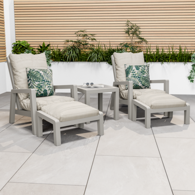 Bracken Outdoors Madison Aluminium Duo Recliner Garden Furniture Set