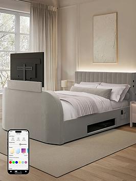 Xr Living Maisie 5.1 True Surround Sound Bed With Electric Tv Lift And App Controlled Led Lights - Double
