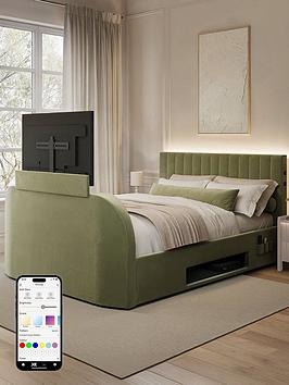 Xr Living Maisie 5.1 True Surround Sound Bed With Electric Tv Lift And App Controlled Led Lights - King