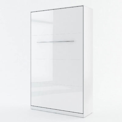 Cadott High Gloss Vertical Wall Small Double Bed In White