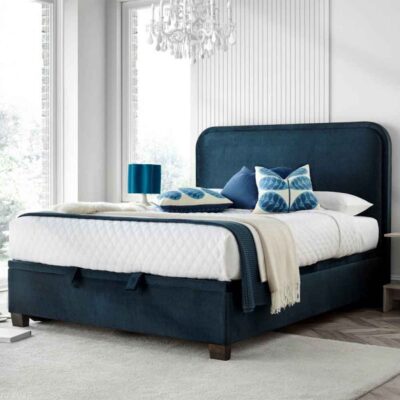 Casper Fabric Ottoman Storage Super King Size Bed In Deep Ocean