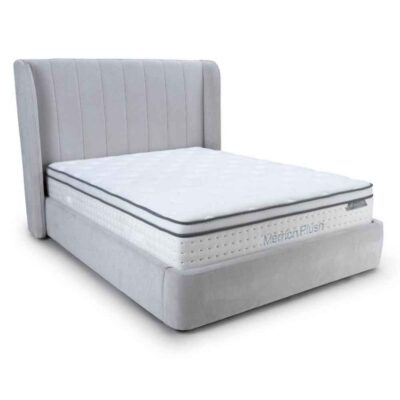 Figaro Fabric Ottoman Storage Super King Bed in Natural