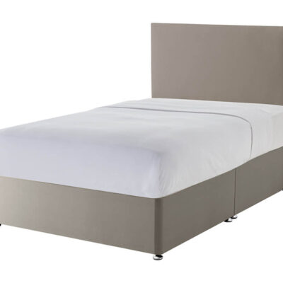 Silentnight Sandstone Divan Bed, Superking, Full Ottoman Storage, Matching Selene Headboard